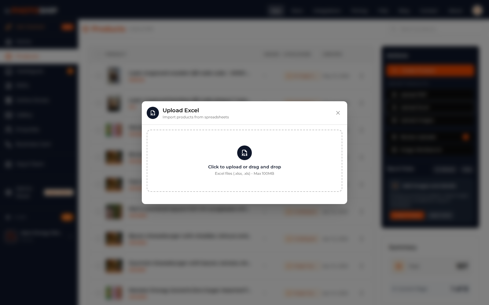 Excel Upload Modal